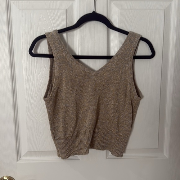 Blue yellow and white V-Neck crop Knit Top sundays size small - Picture 3 of 3